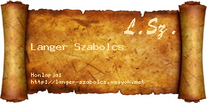 Langer Szabolcs névjegykártya