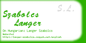 szabolcs langer business card